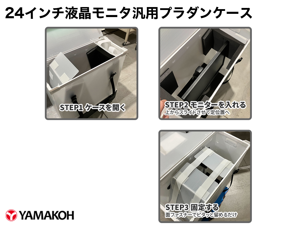 24インチ液晶モニタ汎用プラダンケース 使い方説明